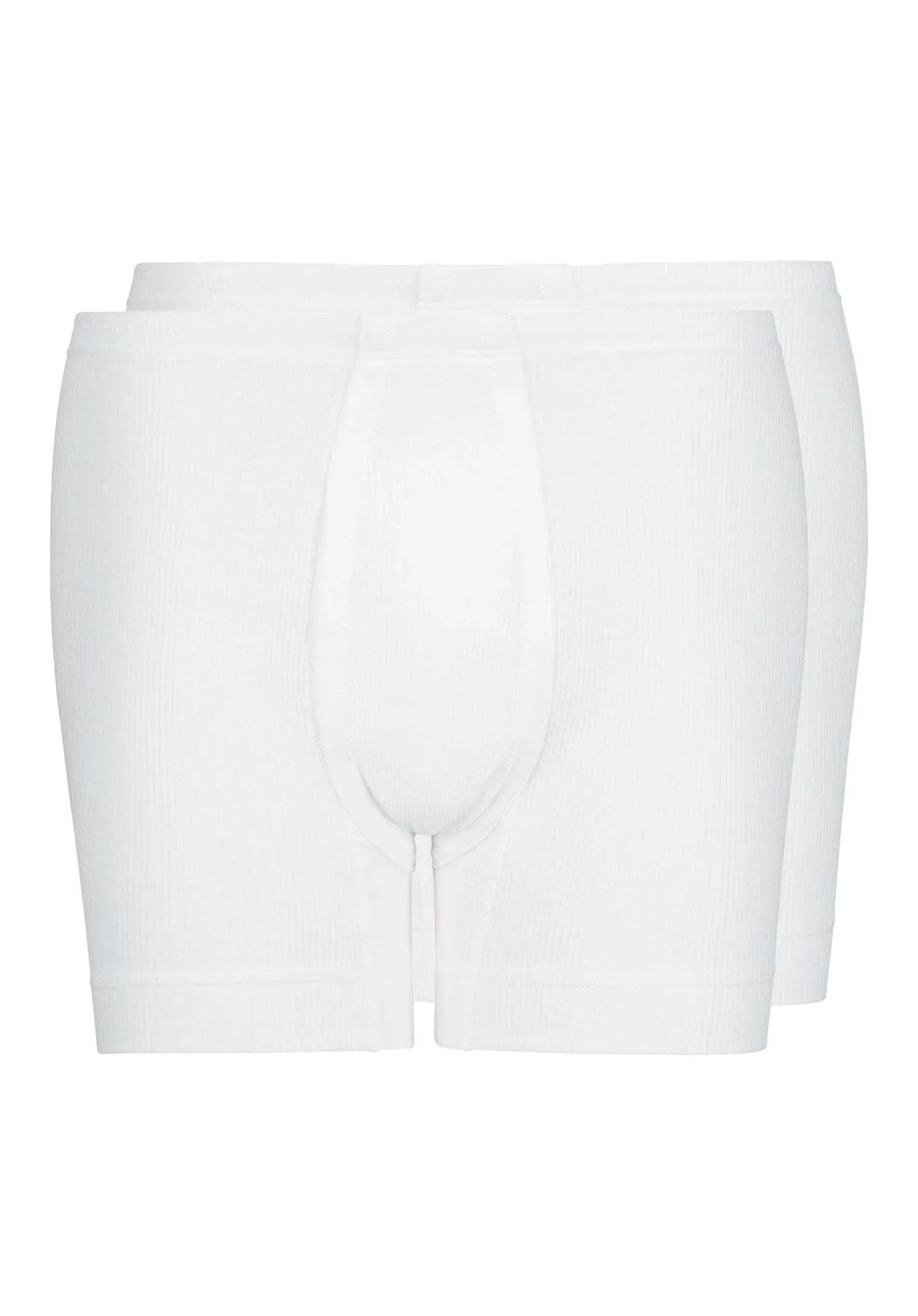 HUBER hautnah - Cotton Fine Rib - Boxershorts with fly 2 Pack