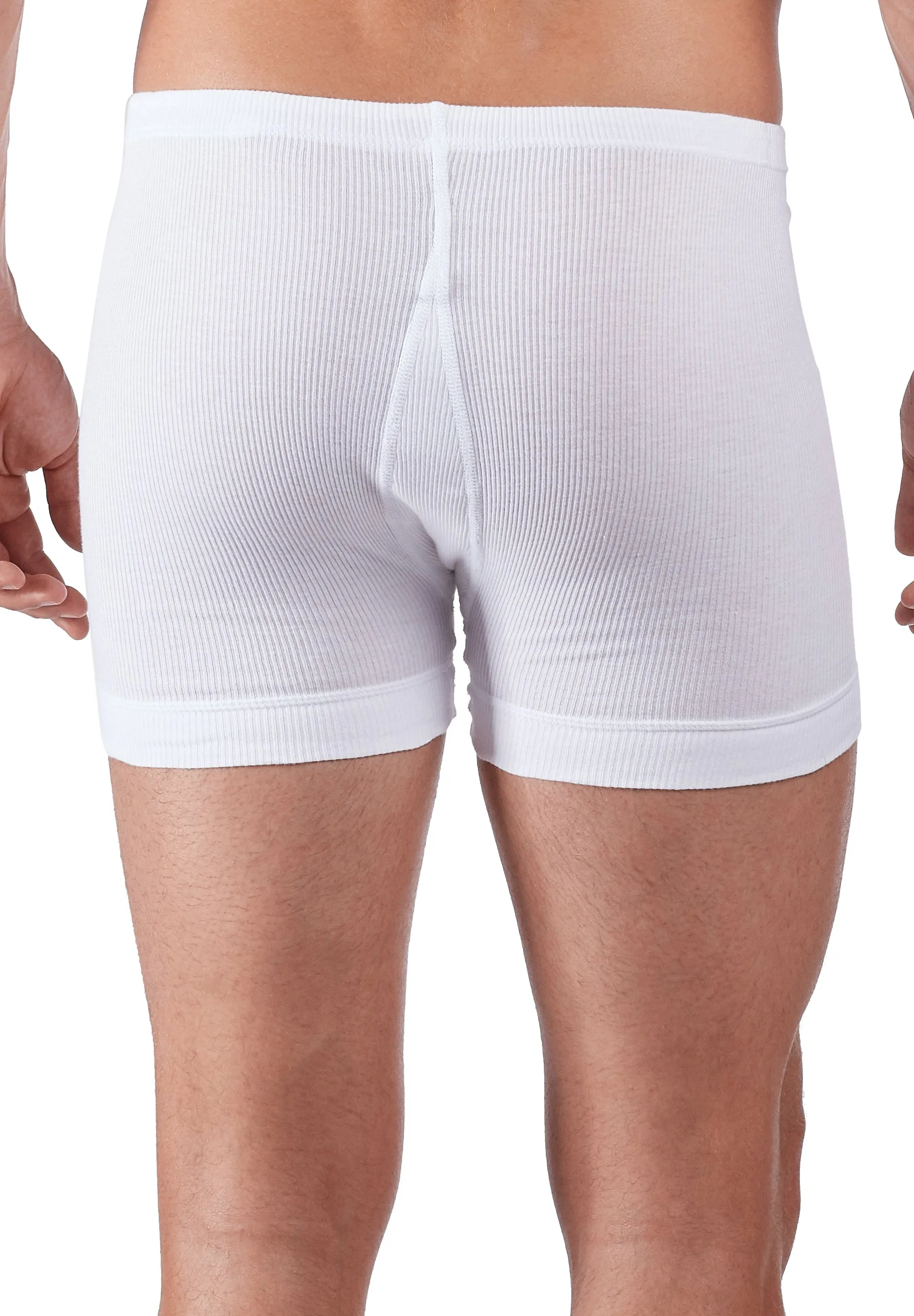 HUBER hautnah - Cotton Fine Rib - Boxershorts with fly 2 Pack