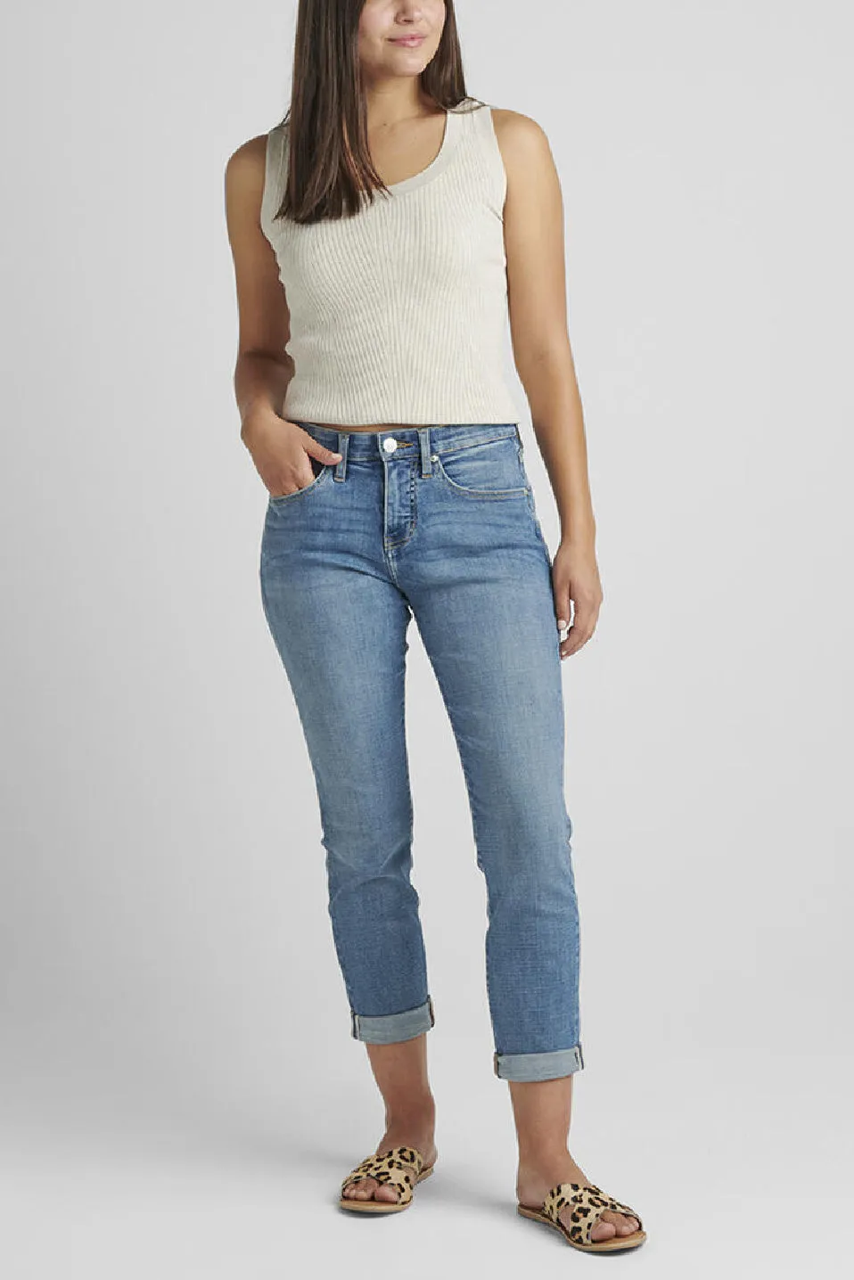 Jag Jeans Carter Mid Rise Girlfriend Jeans (Mid Vintage Wash)