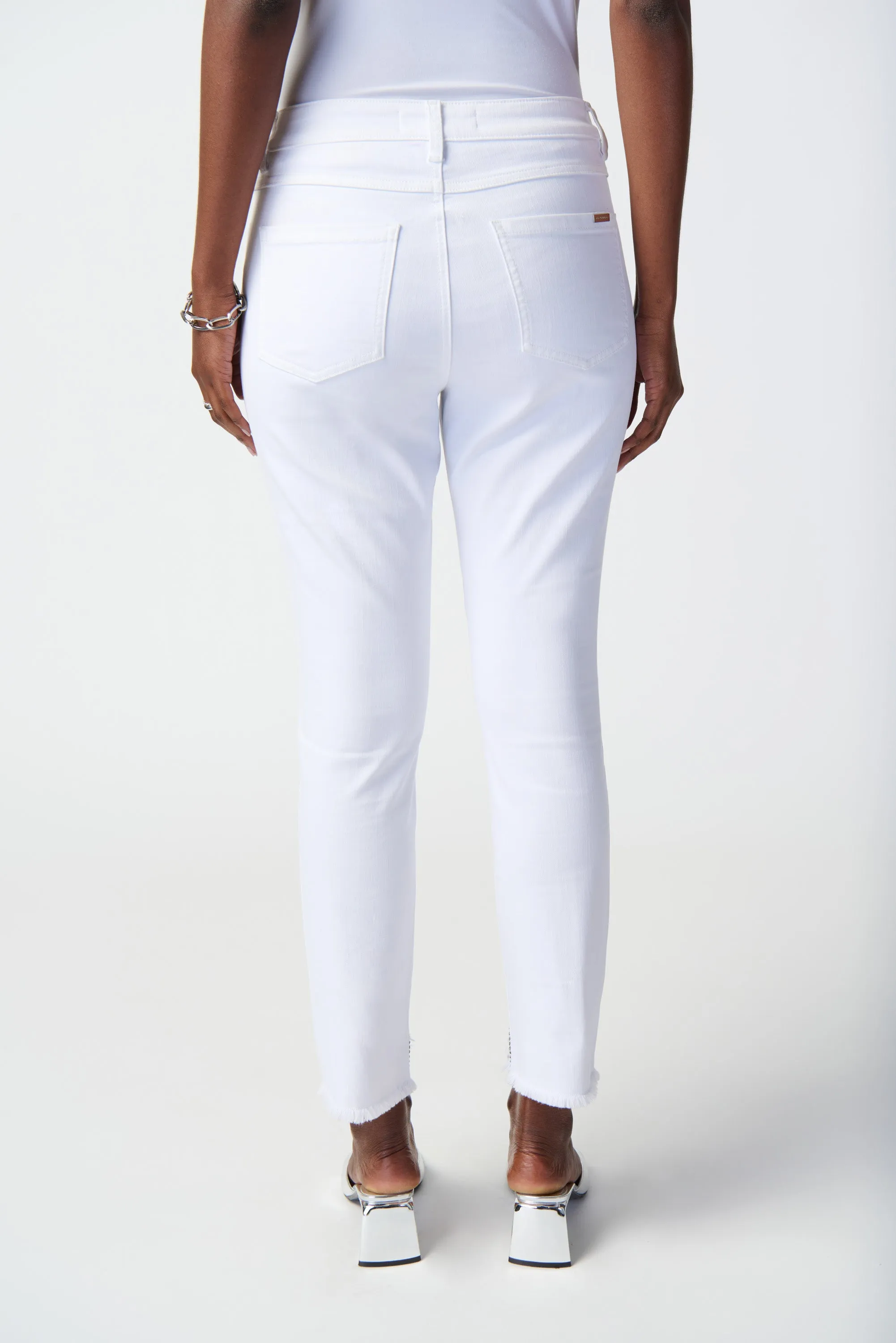 Joseph Ribkoff Cropped Jeans with Frayed Hem