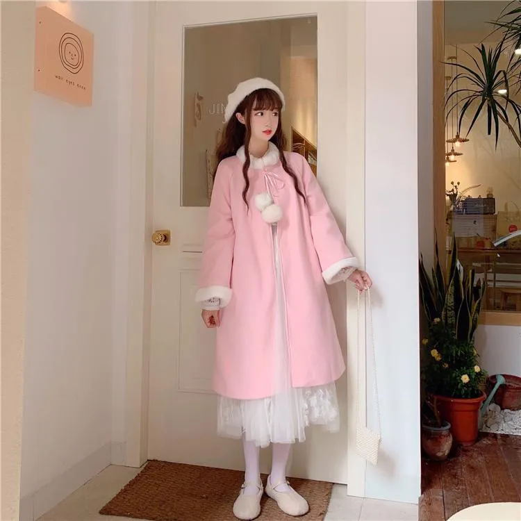 Kawaii Toned Horn Sleeved Coat