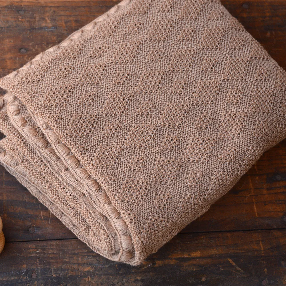 Knitted Baby Blanket in Organic Merino Wool - Caramel (100x80cm) *Returning 2025