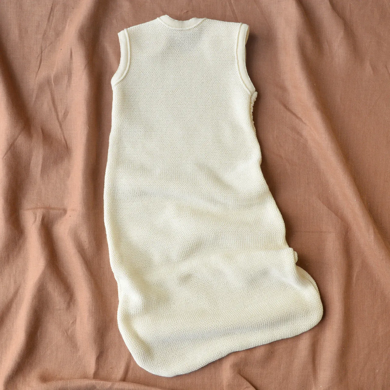 Knitted Sleeping Bag Sleeveless - Organic Merino Wool - Natural (0-18m )