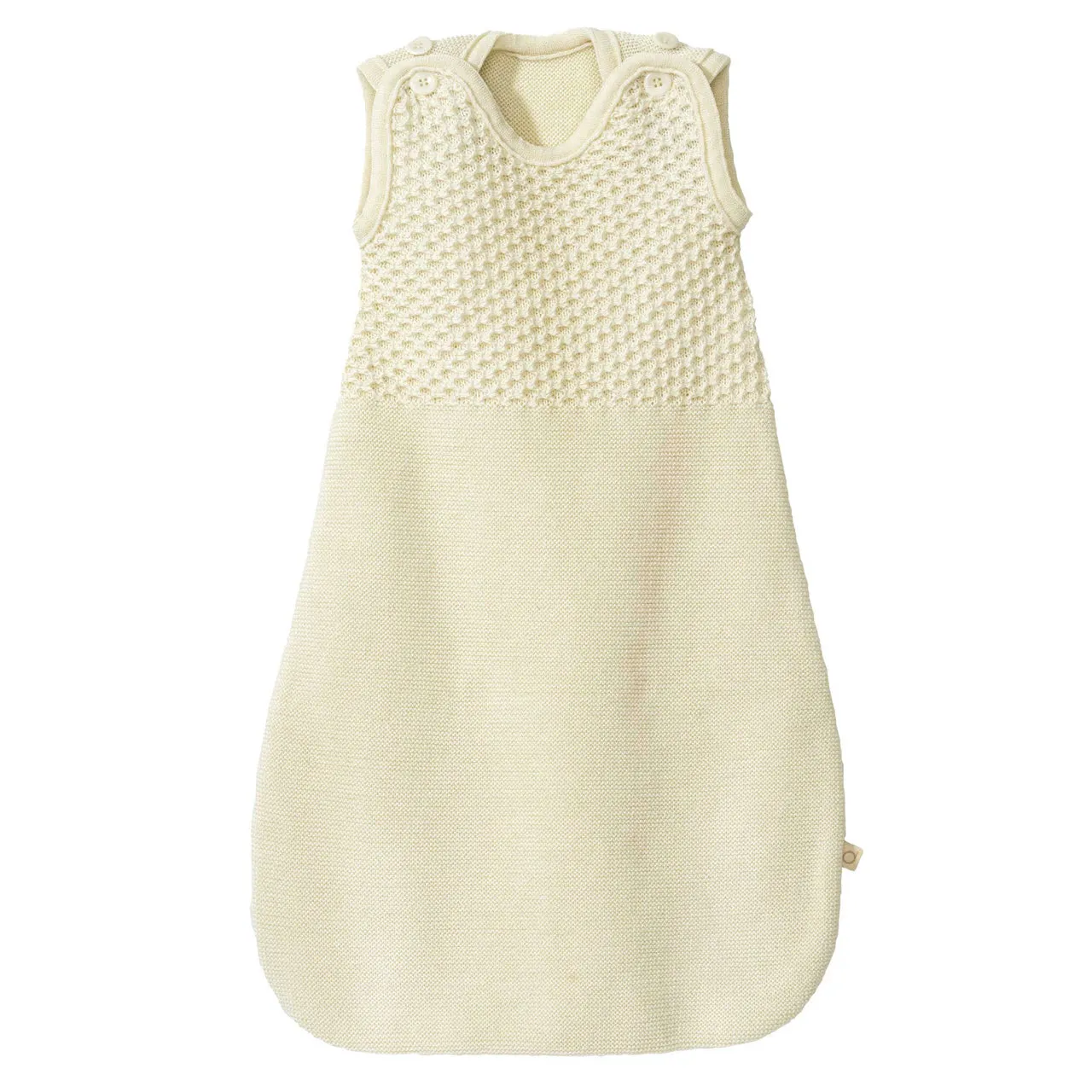 Knitted Sleeping Bag Sleeveless - Organic Merino Wool - Natural (0-18m )