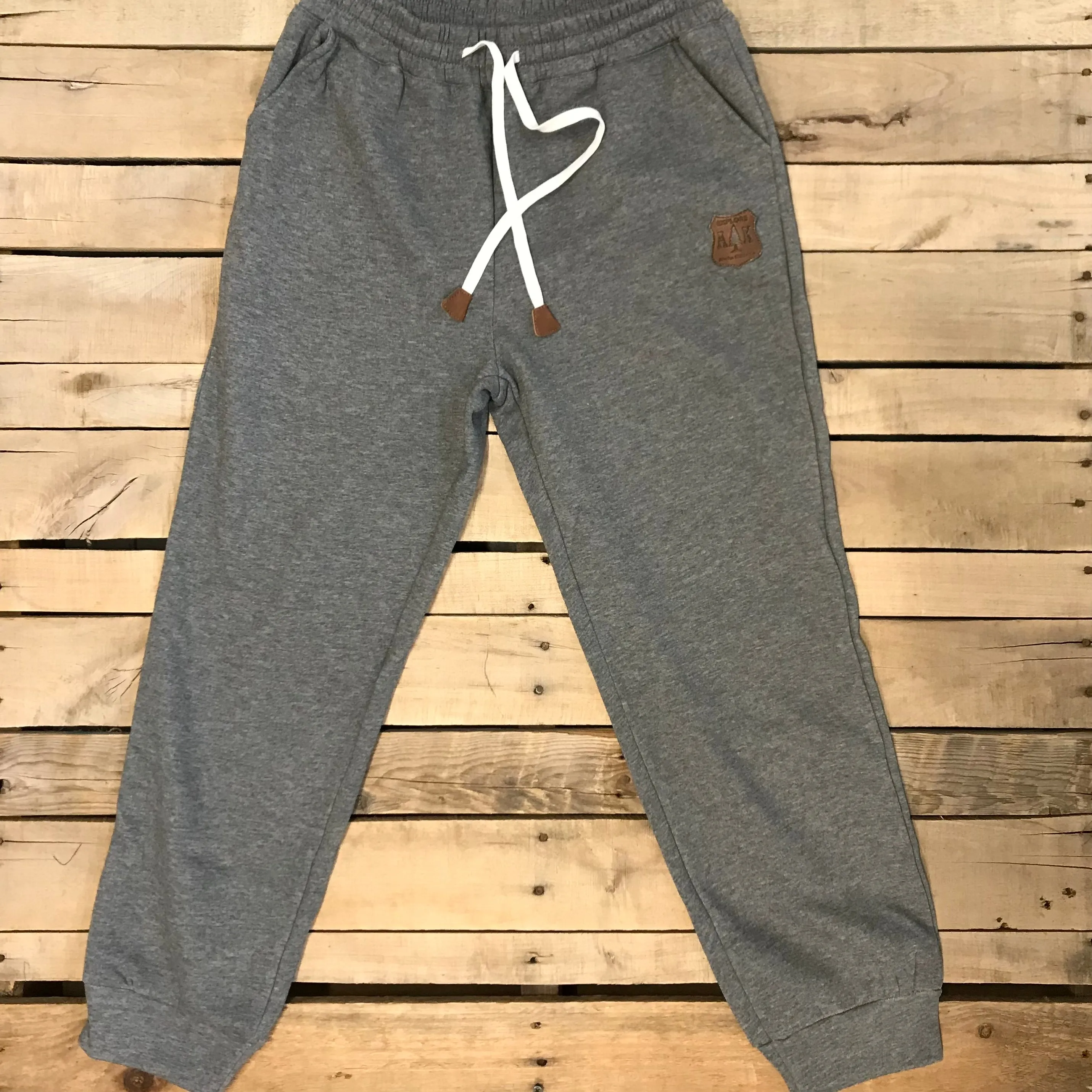 Leather Shield Patch Sweatpants - Lined