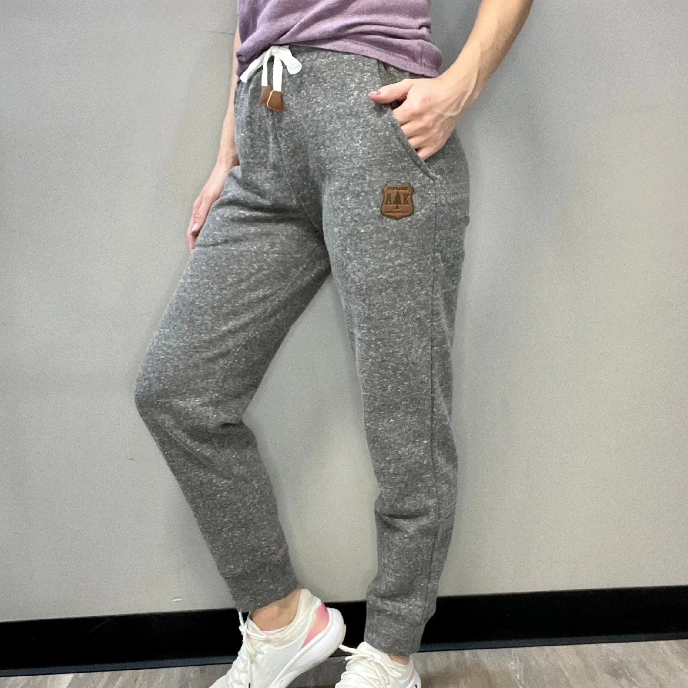 Leather Shield Patch Sweatpants