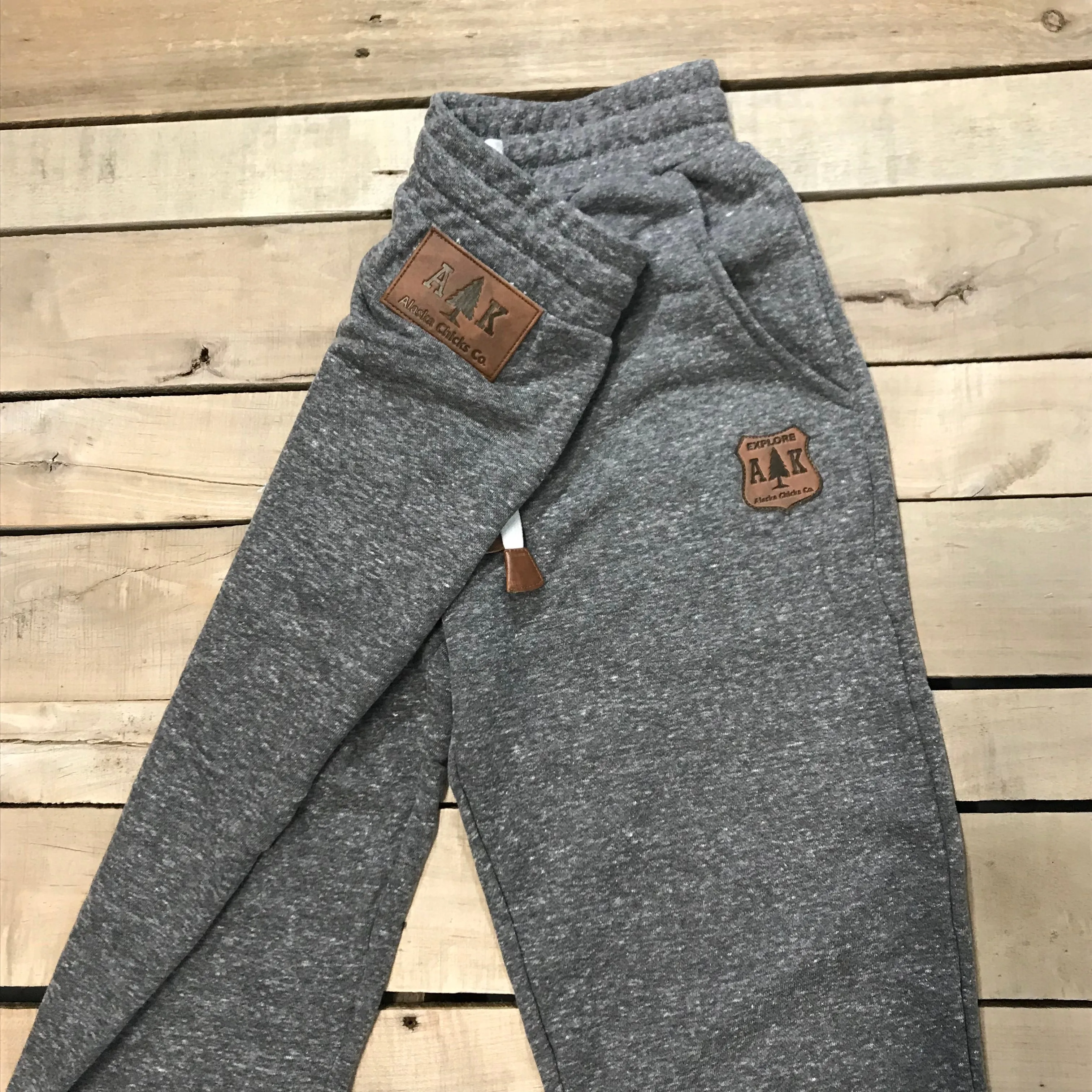 Leather Shield Patch Sweatpants