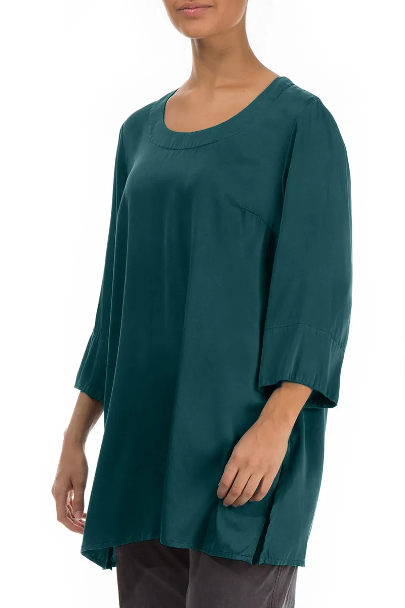 Loose Emerald Silk Tunic