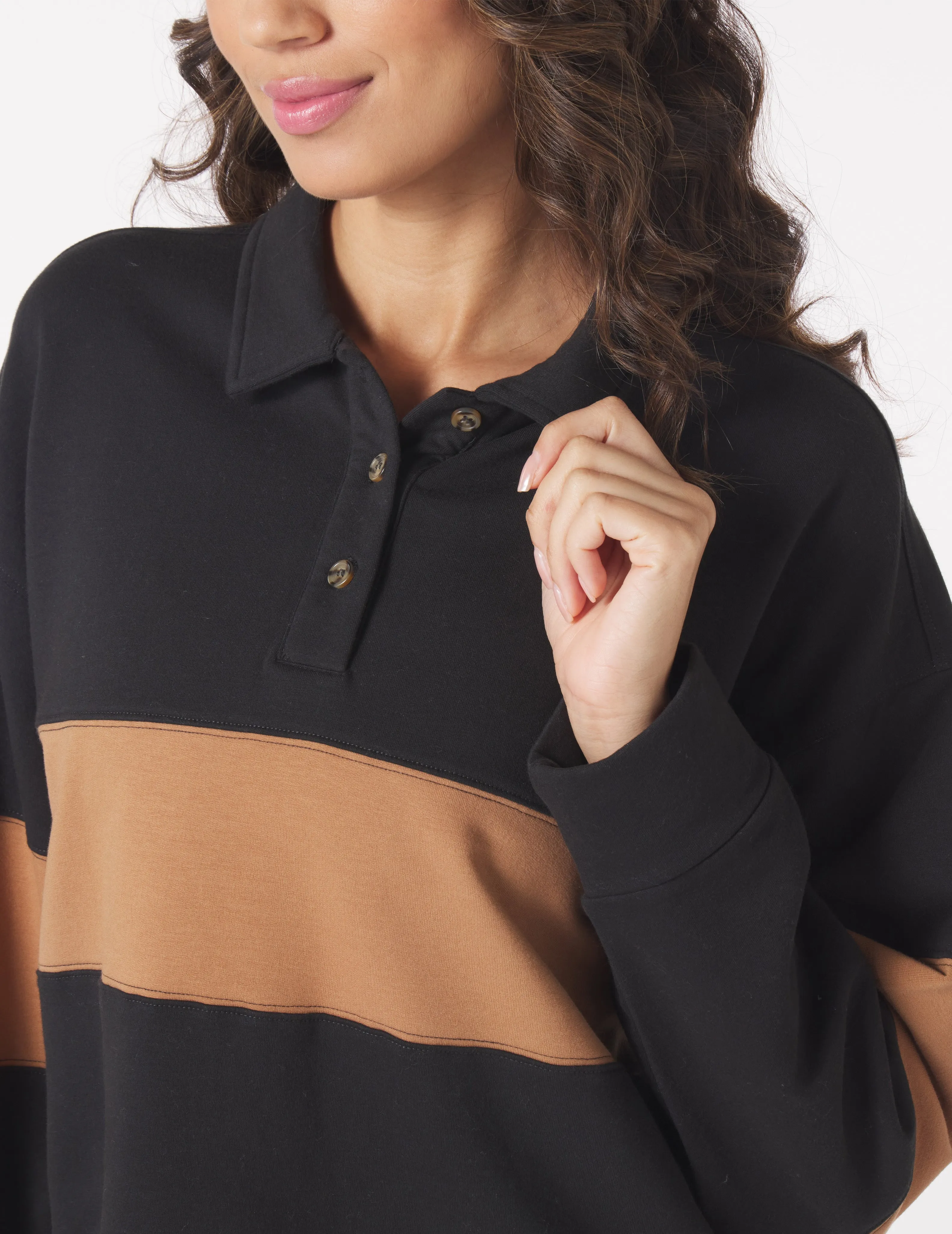 Lounge Skimmer Polo: Black/Almond