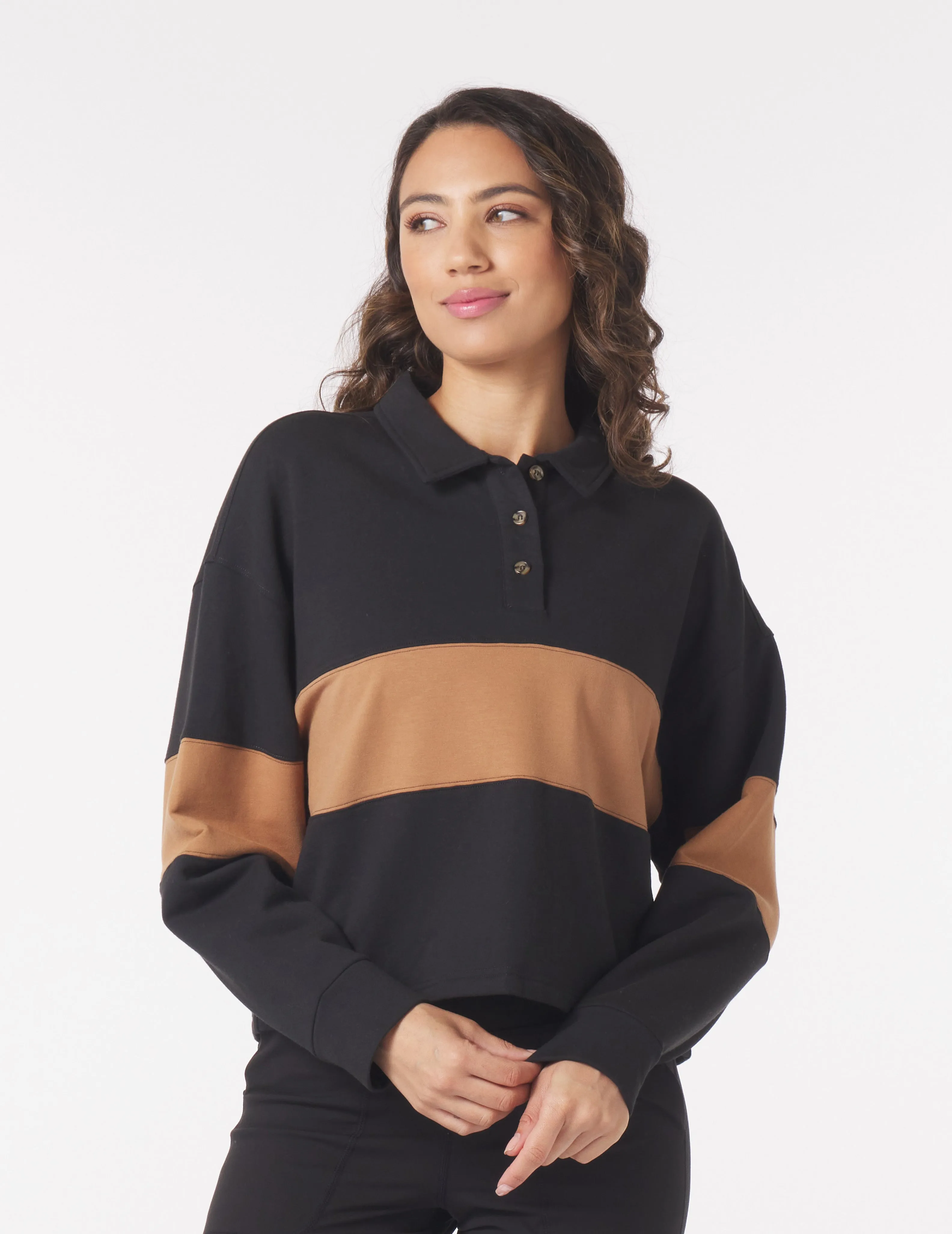 Lounge Skimmer Polo: Black/Almond