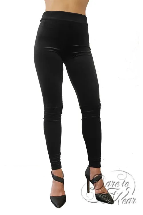 Luxury Leggings in Black Velvet