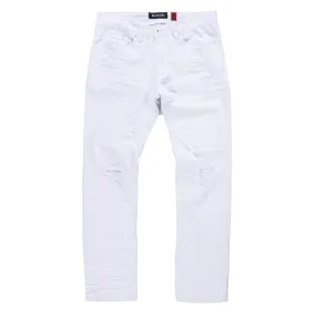 M1932 Makobi Brighton Shredded Twill Jeans - White