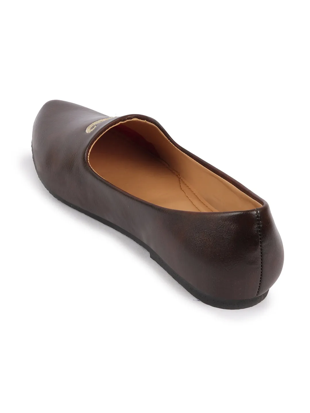 Men Brown Ethnic Slip-On Juttis