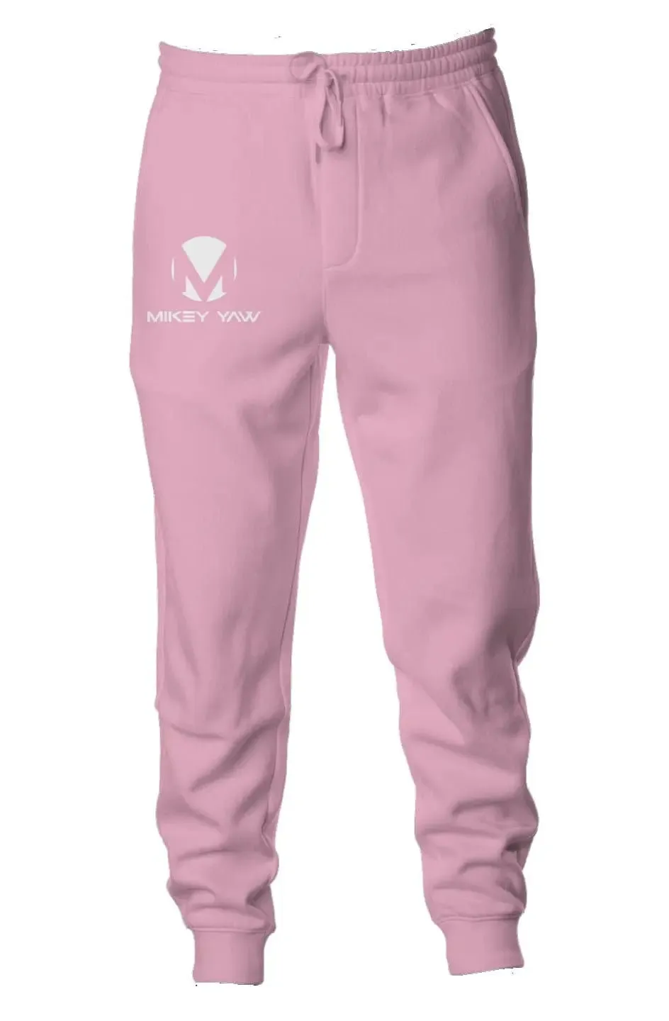 Midweight Fleece Jogger Sweatpants - Light Pink with White Logo