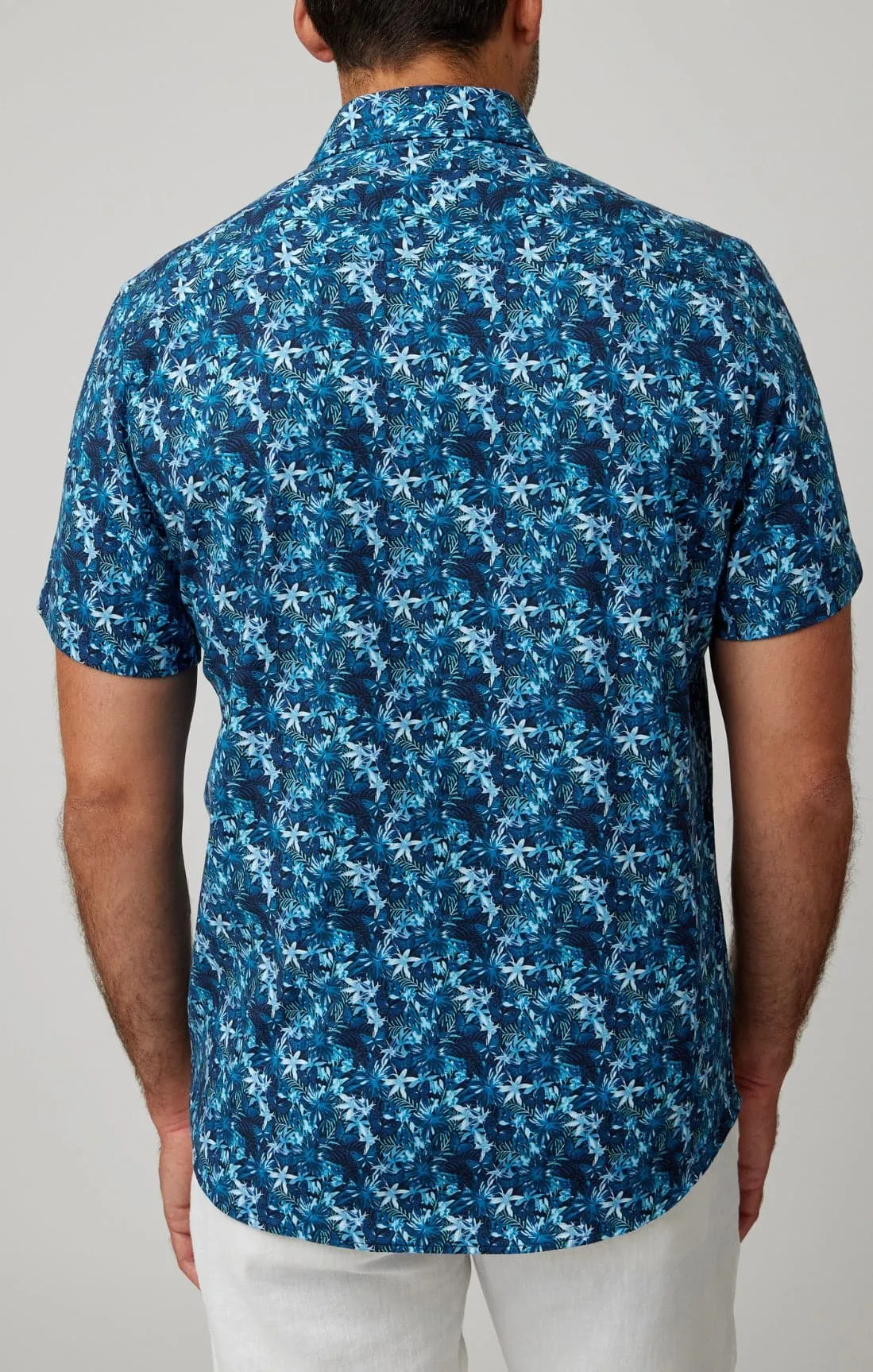 Navy Butterflies Short Sleeve Shirt