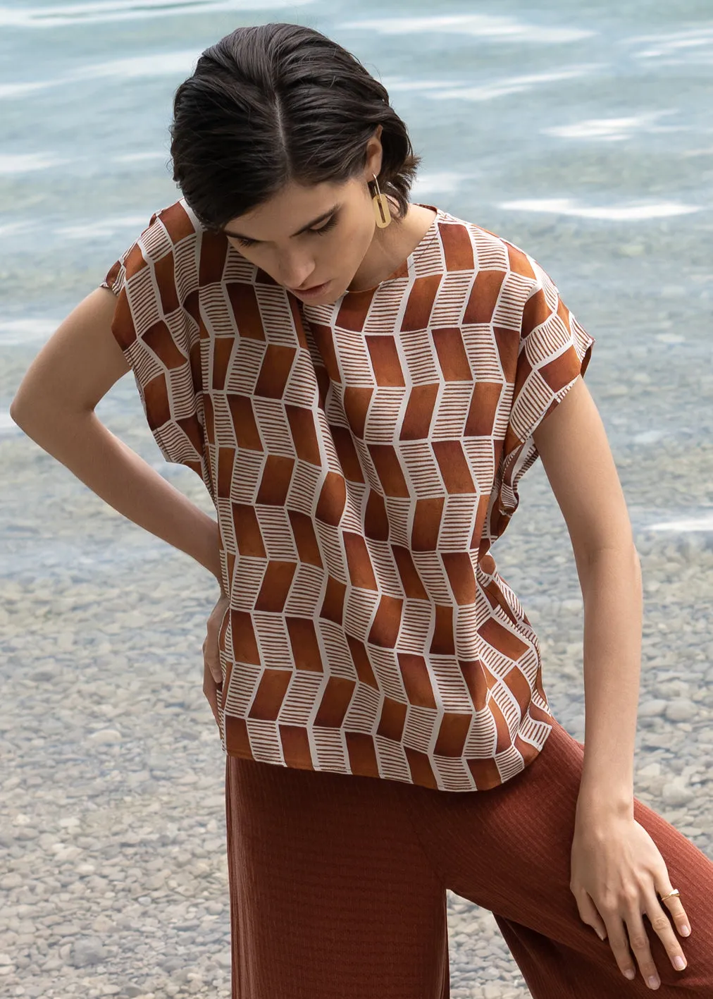 Ninette Top in Facade Caramel