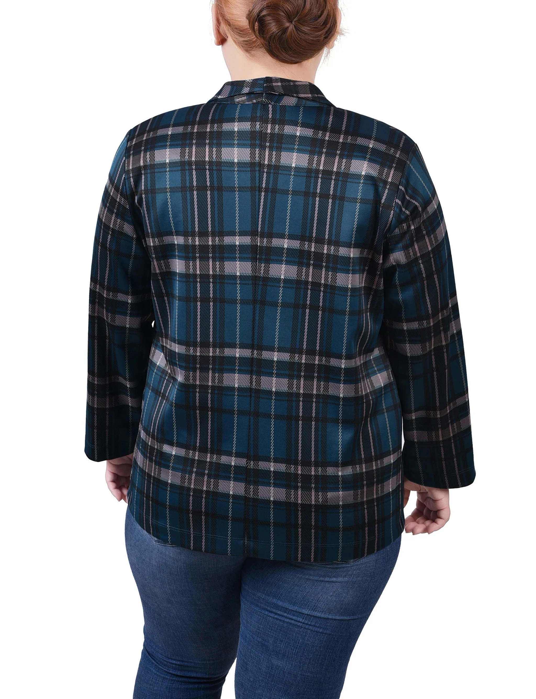 Plus Size 3/4 Sleeve Ponte Jacket