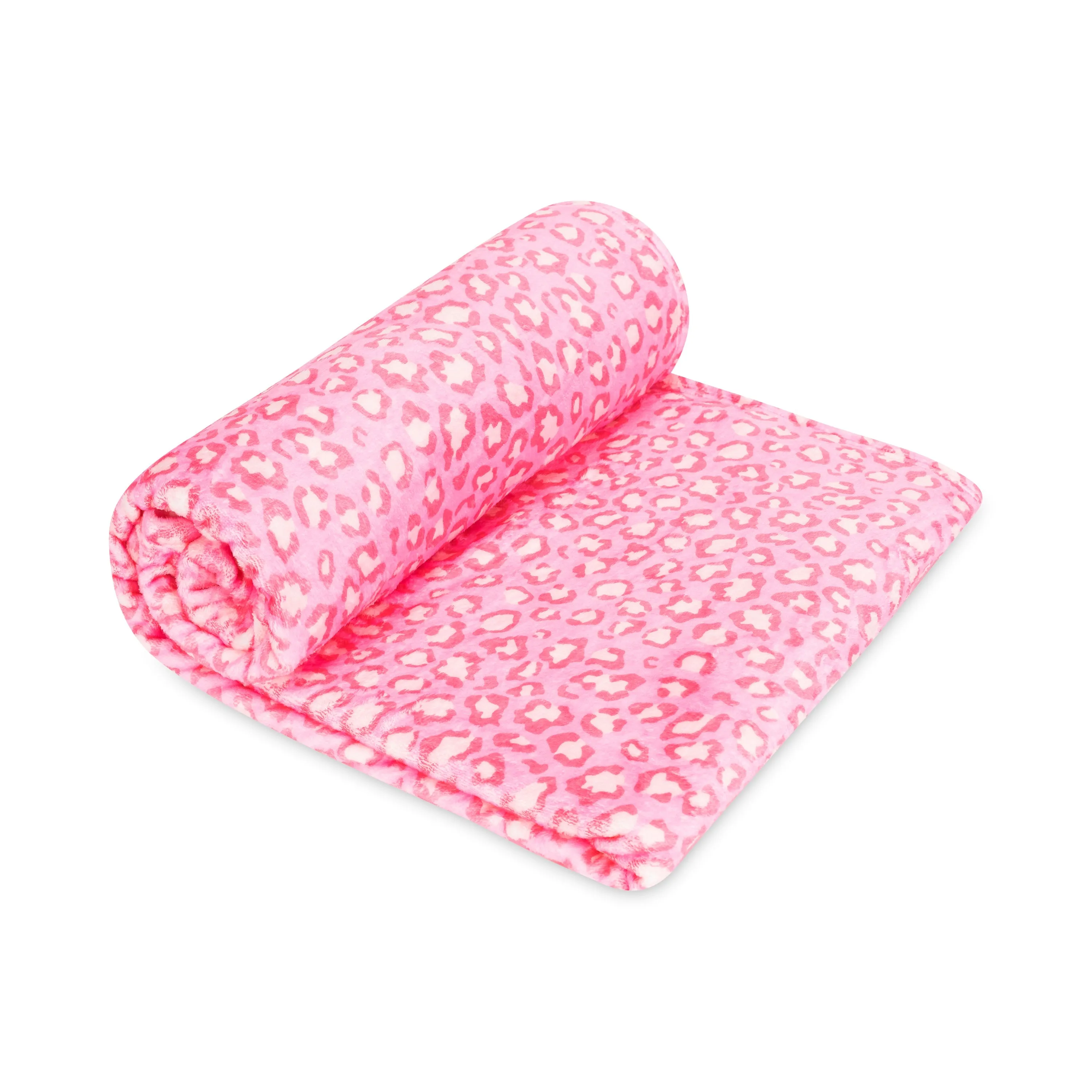 Plush Blanket-Pink Leopard