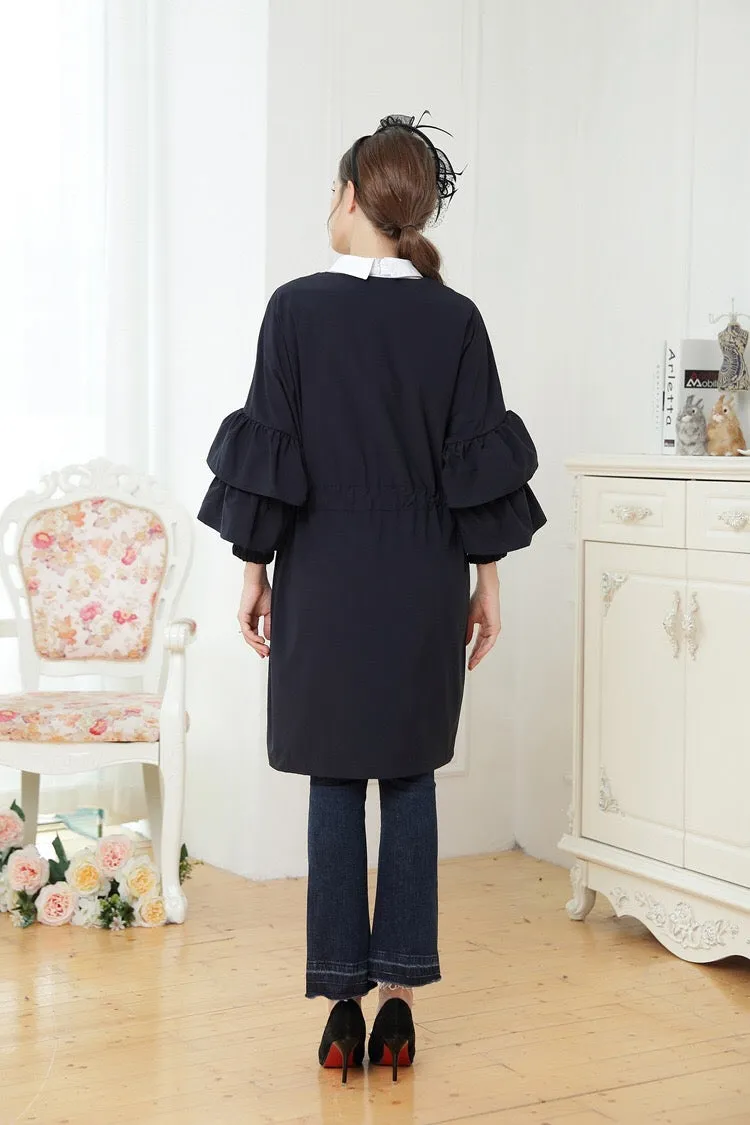 Ruffle Sleeve Coat