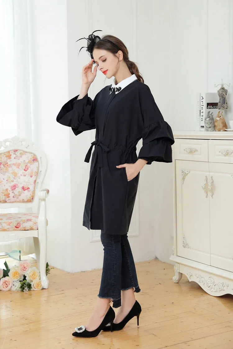 Ruffle Sleeve Coat