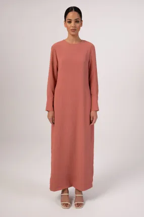 Sajda Textured Maxi Dress - Terracotta