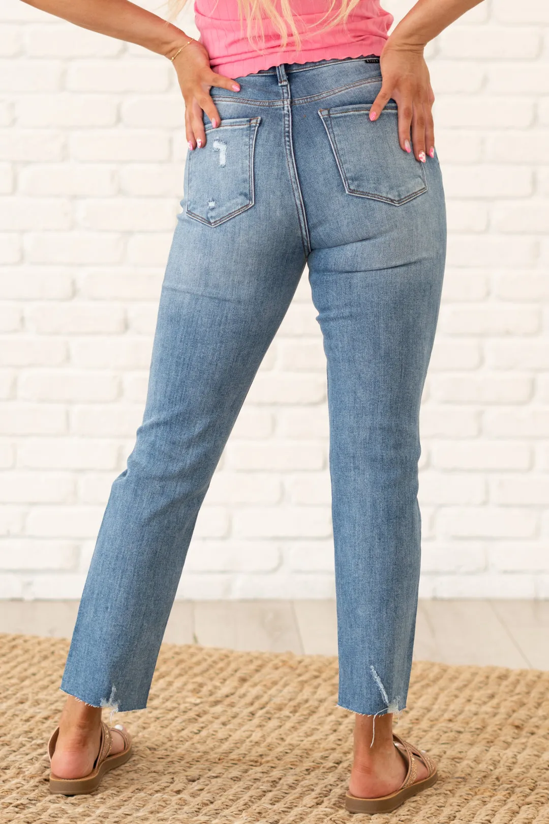 Shirley High Rise Distressed Straight Leg