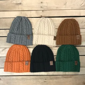 Single Tree Cable Knit Beanie