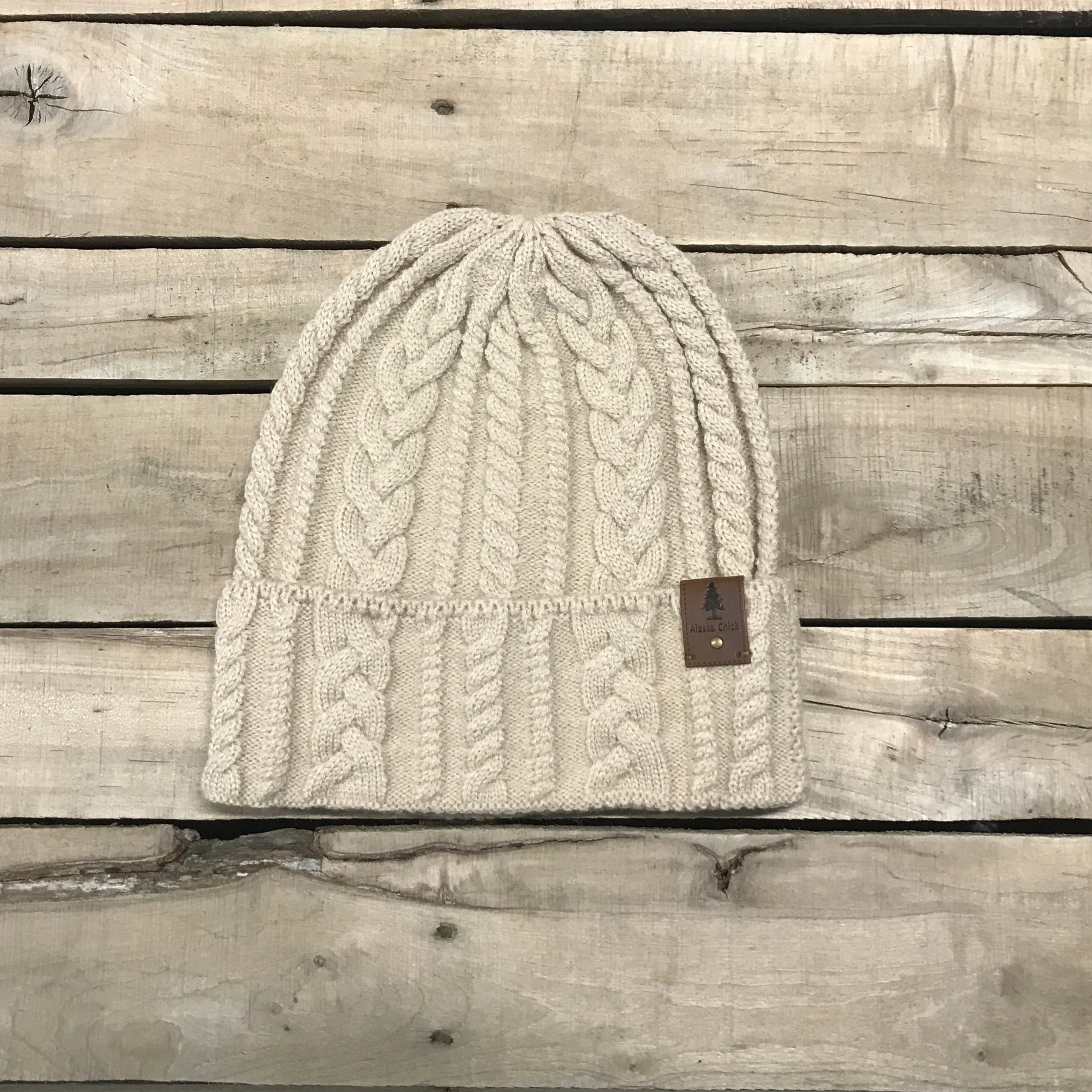 Single Tree Cable Knit Beanie