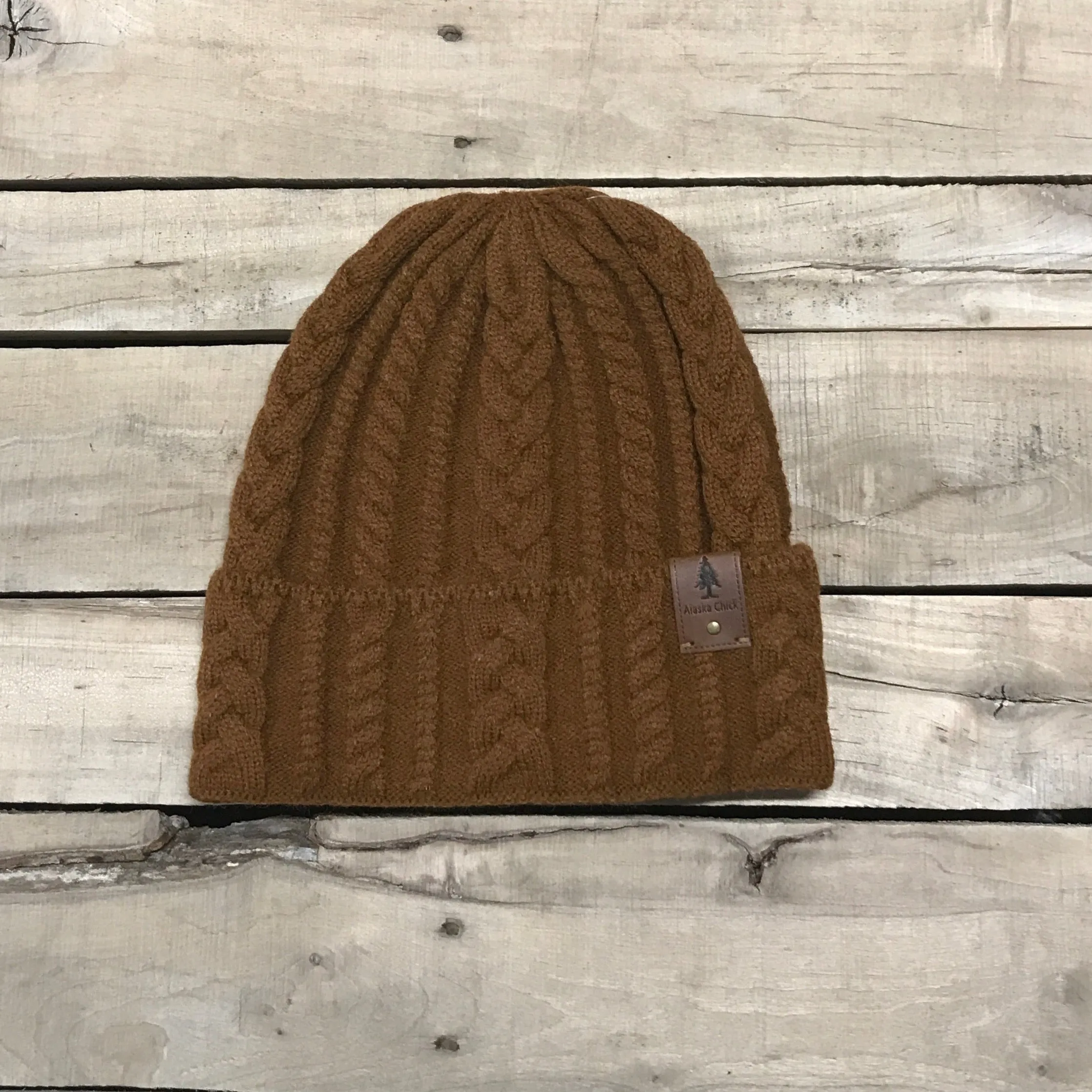 Single Tree Cable Knit Beanie