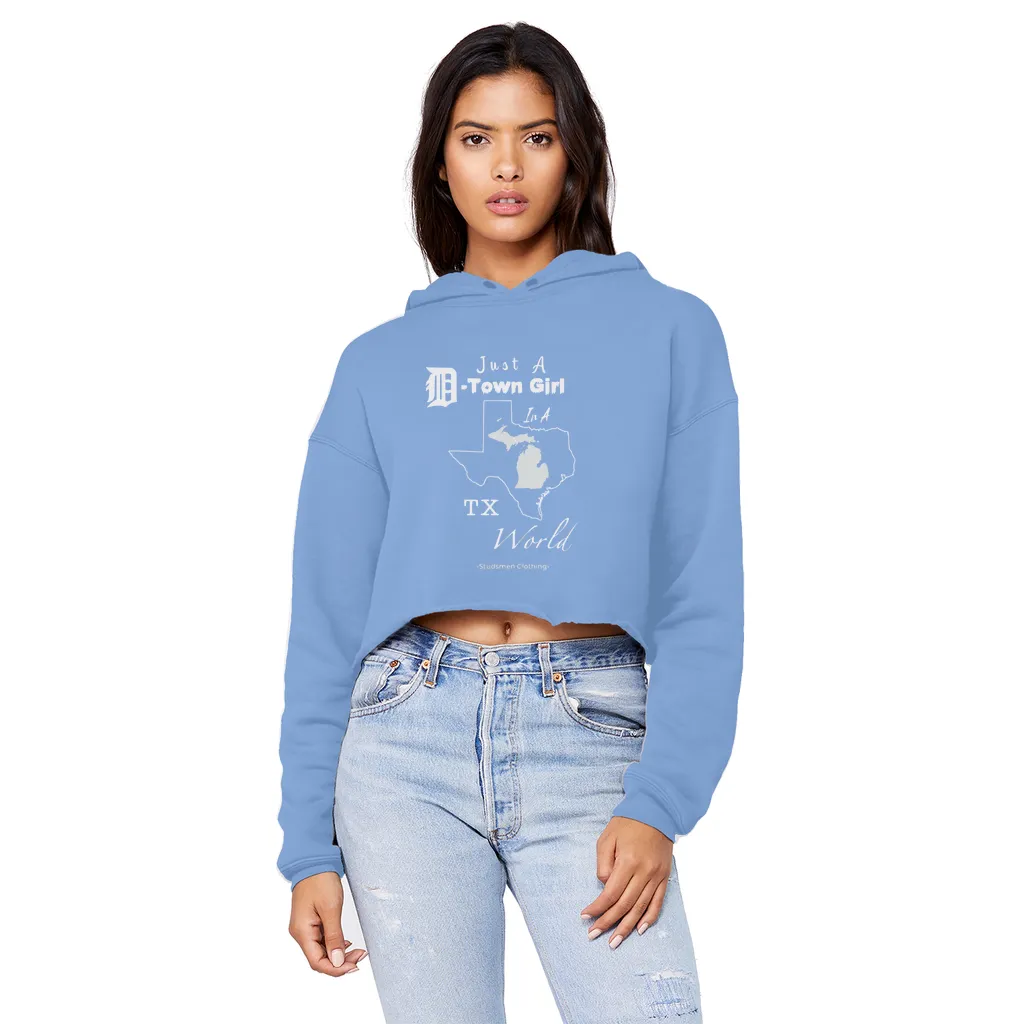 SMF D-Town Girl TX World Cropped Hoodie