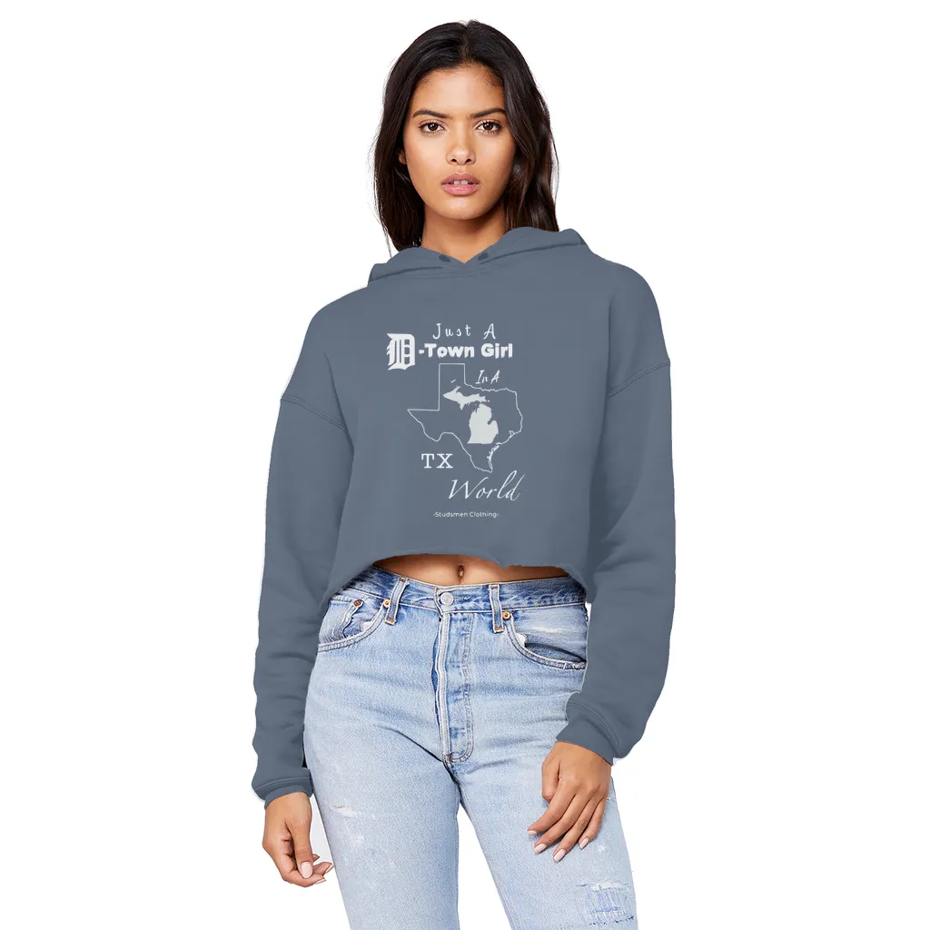 SMF D-Town Girl TX World Cropped Hoodie