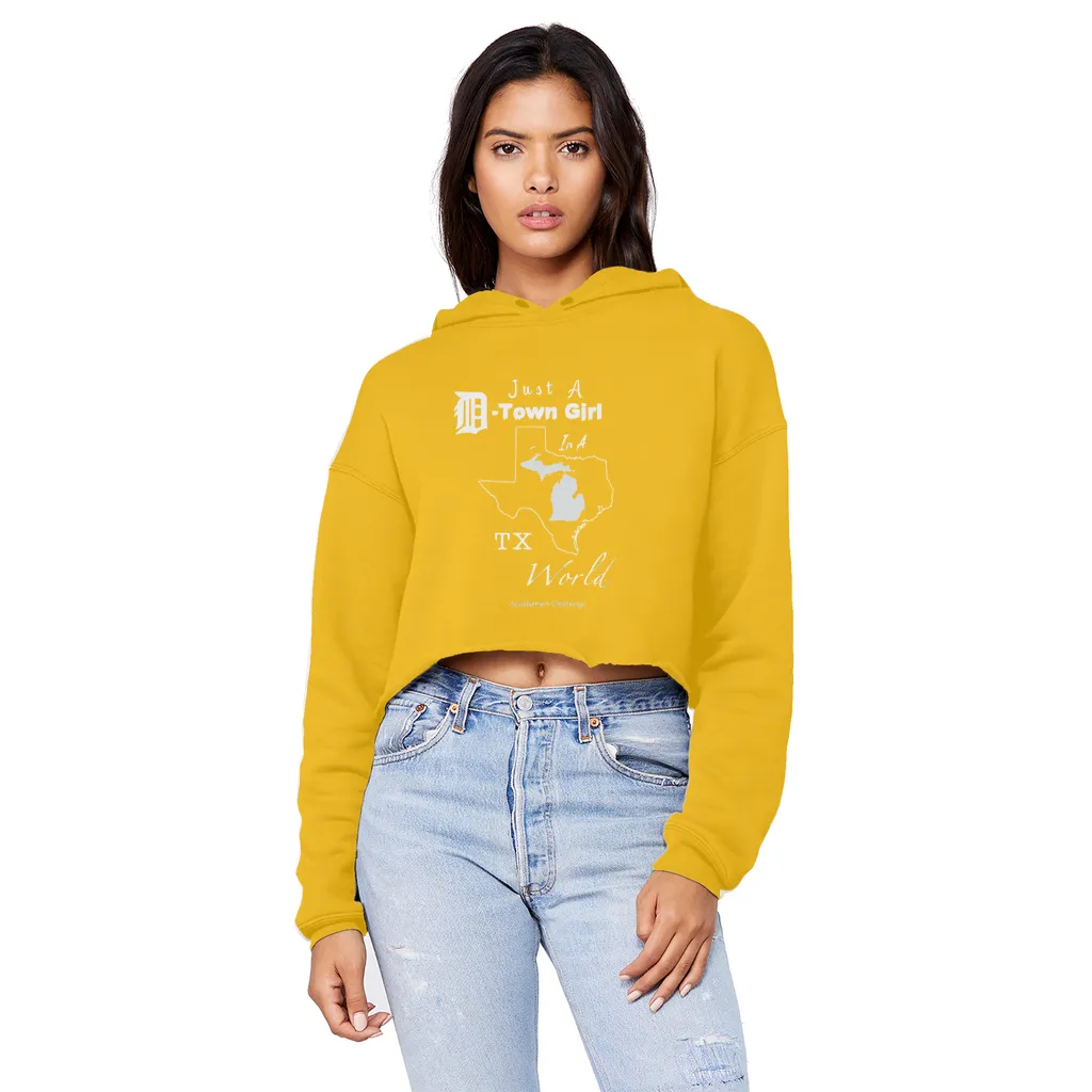 SMF D-Town Girl TX World Cropped Hoodie