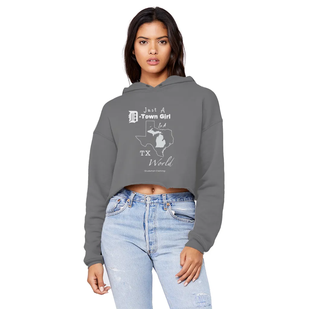 SMF D-Town Girl TX World Cropped Hoodie