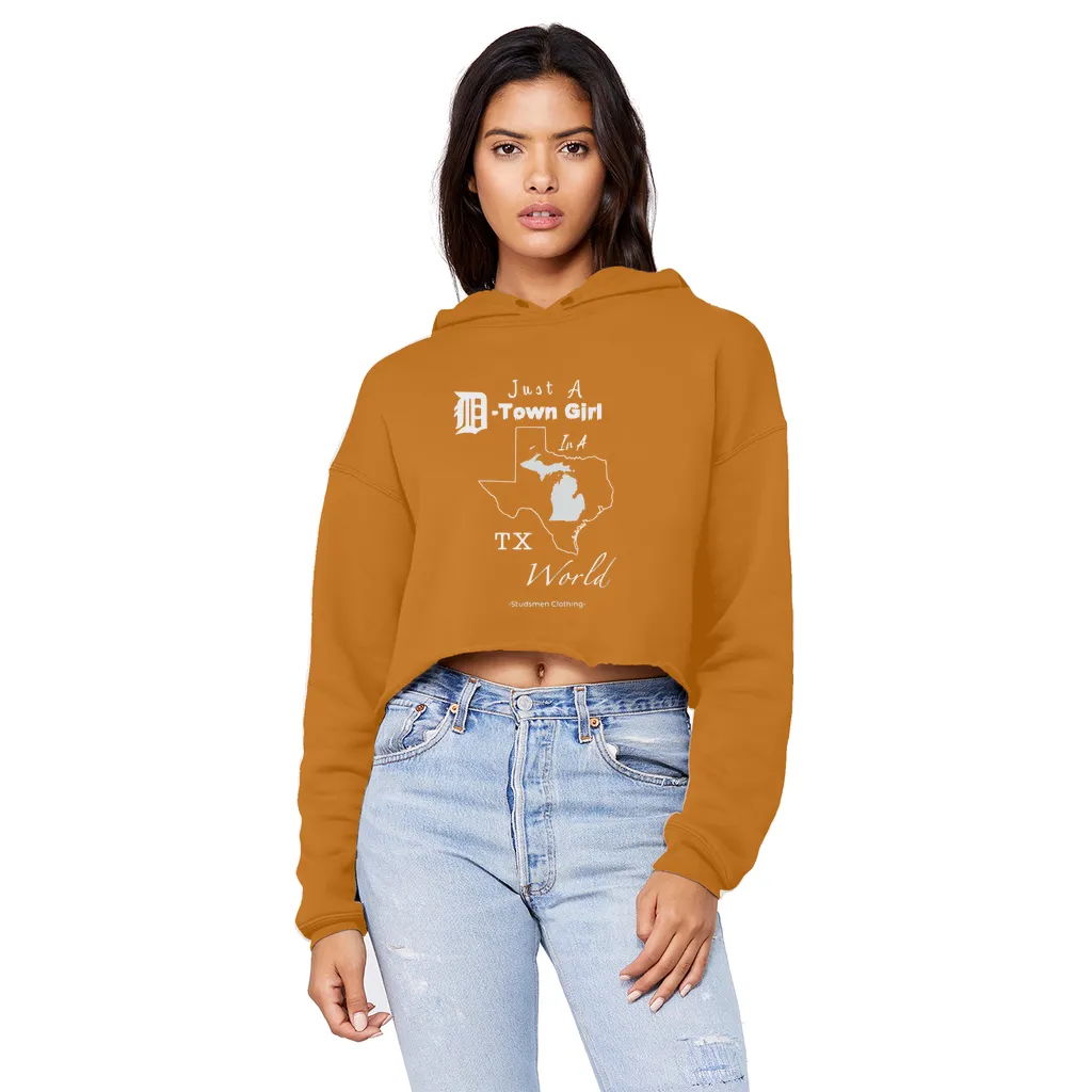 SMF D-Town Girl TX World Cropped Hoodie