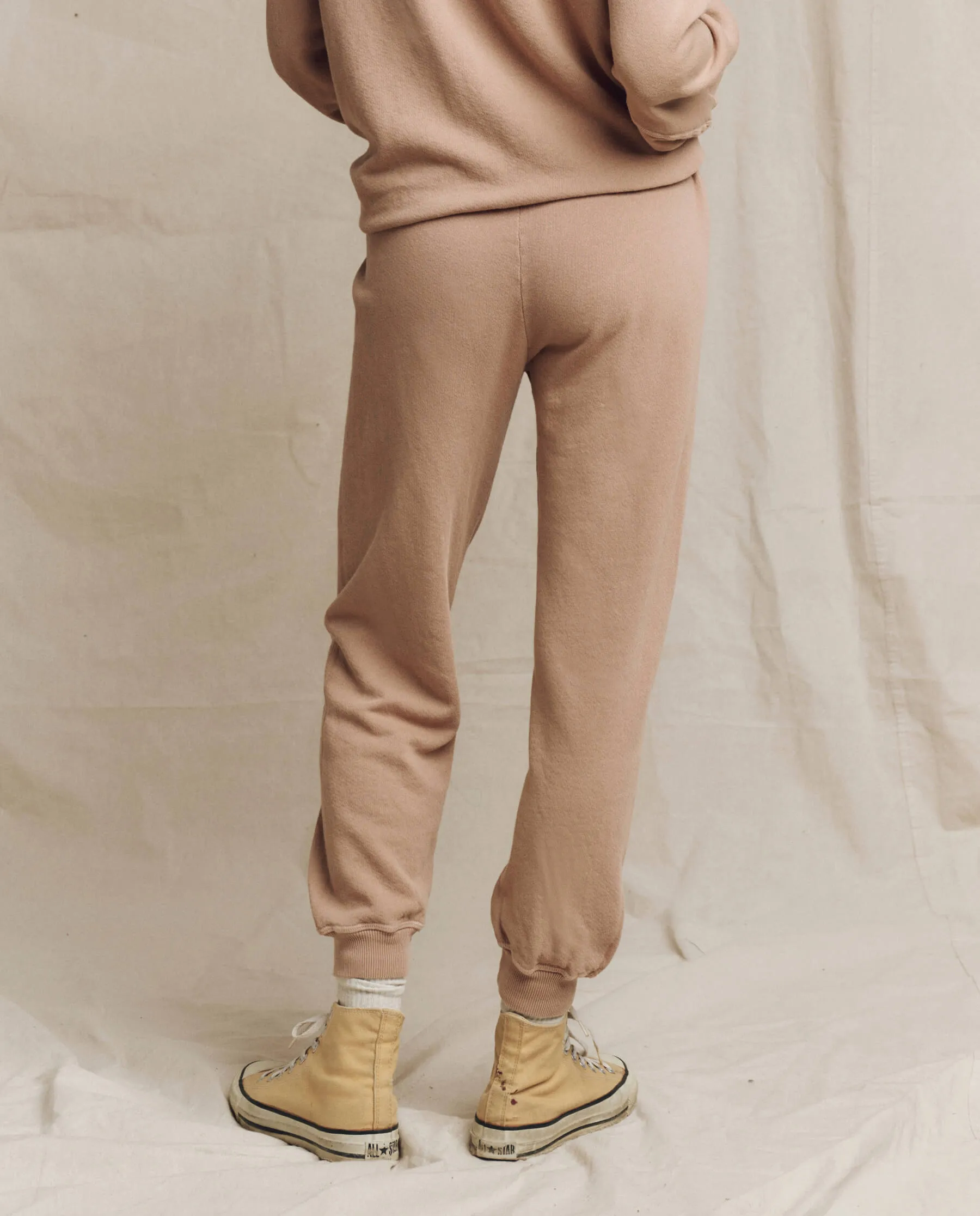 The Cropped Sweatpant. Solid -- Biscotti