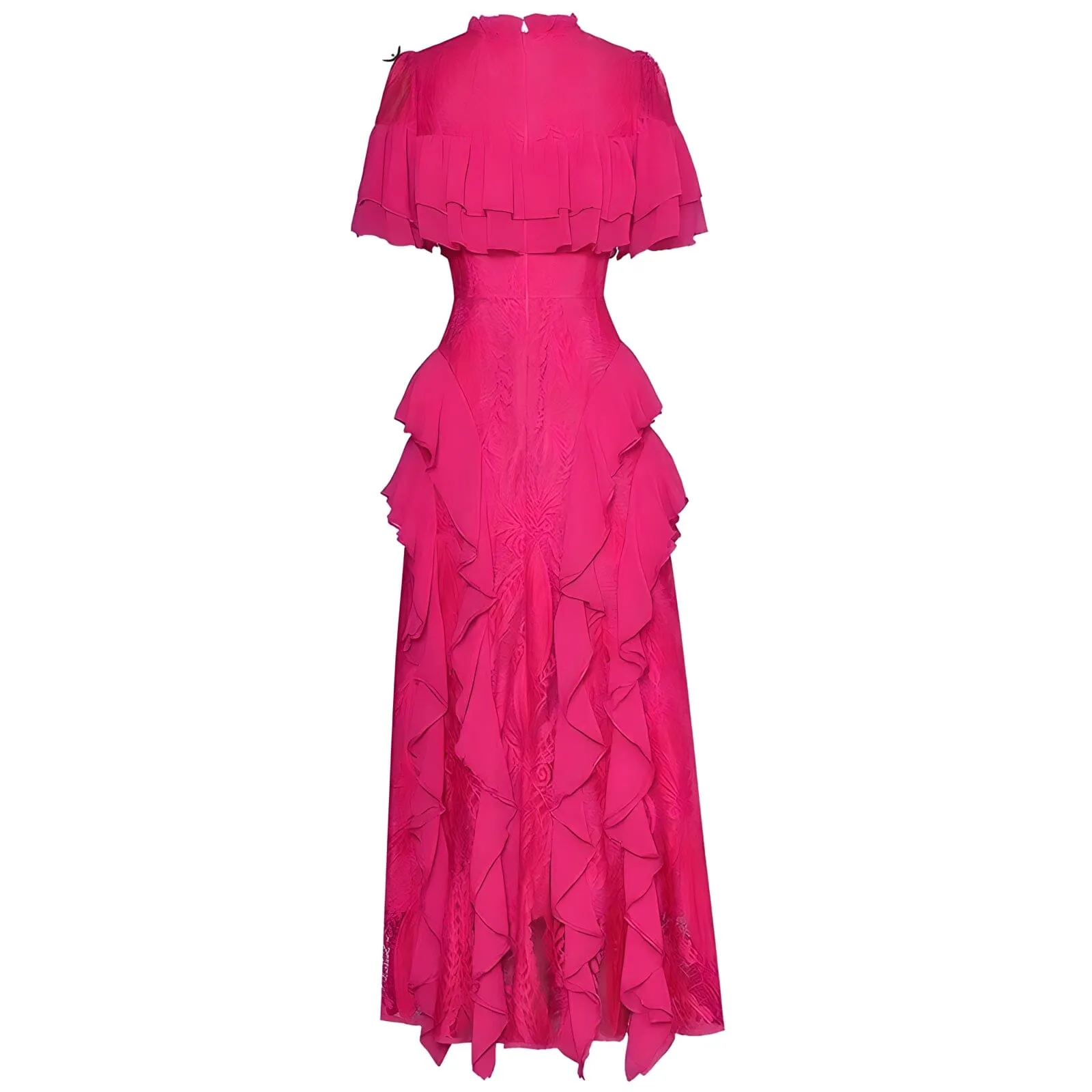 The Elodie Ruffled Lace Patchwork Dress - Multiple Colors