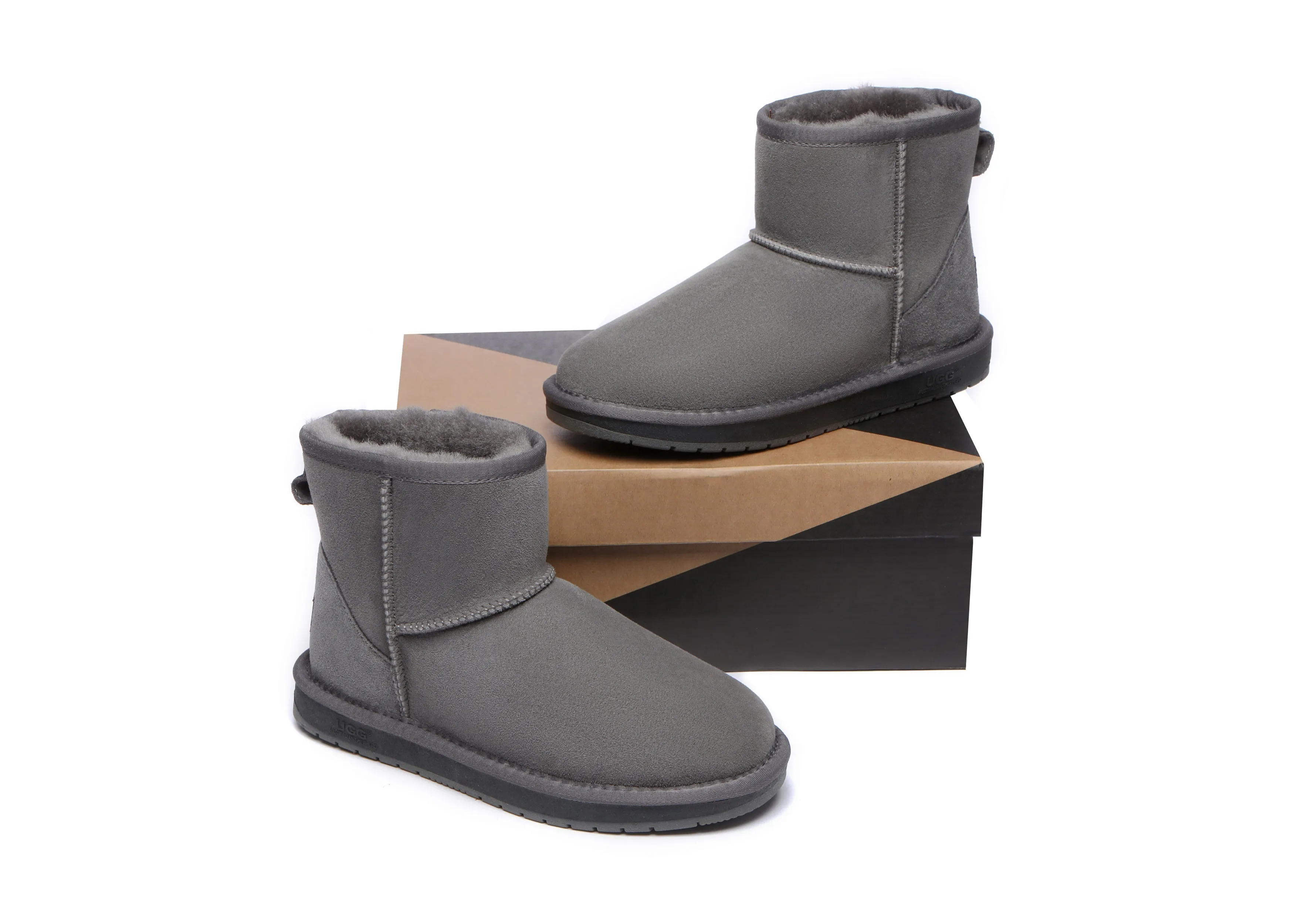 Unisex Double-Face Sheepskin Wool Mini Classic Boots