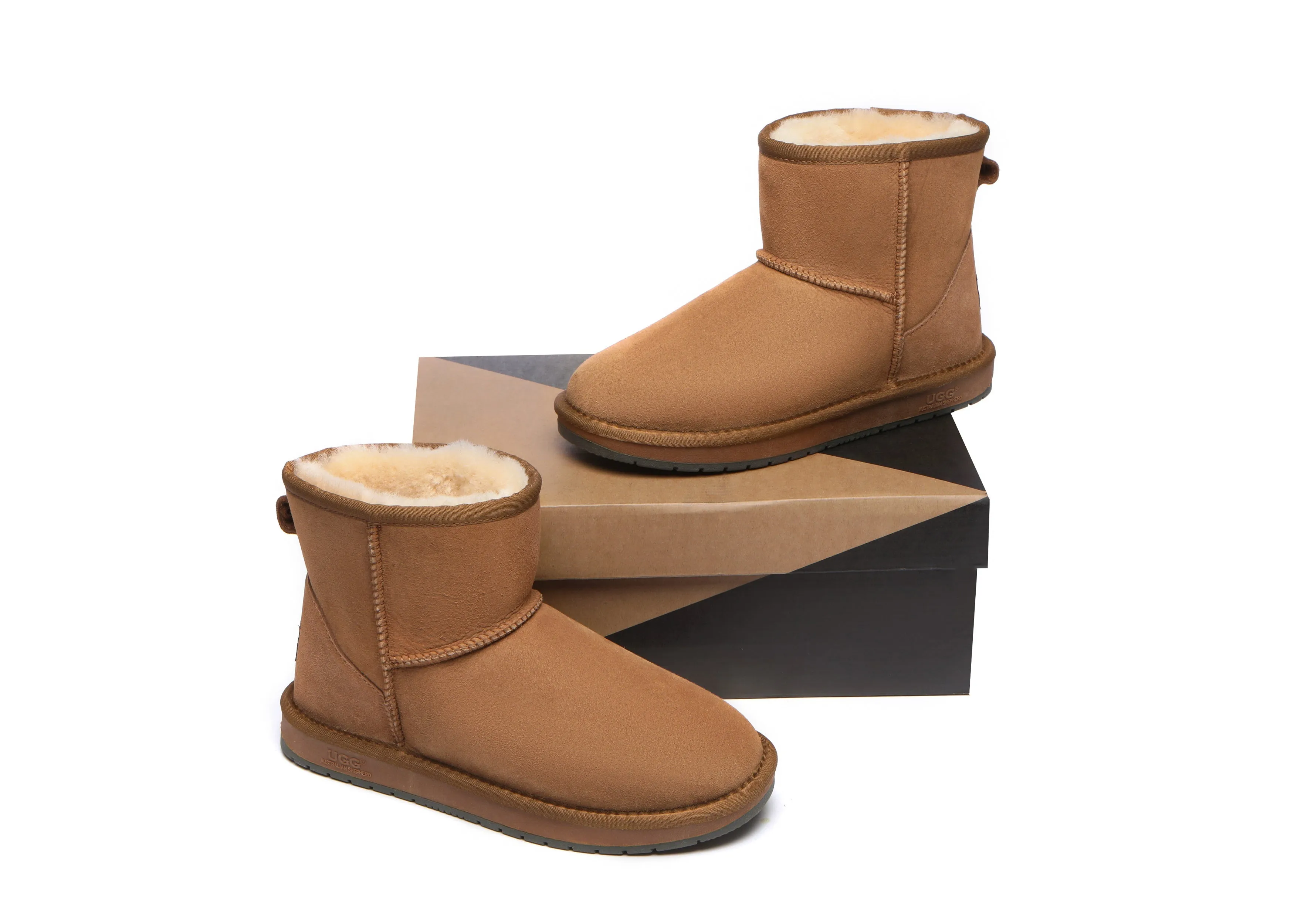 Unisex Double-Face Sheepskin Wool Mini Classic Boots