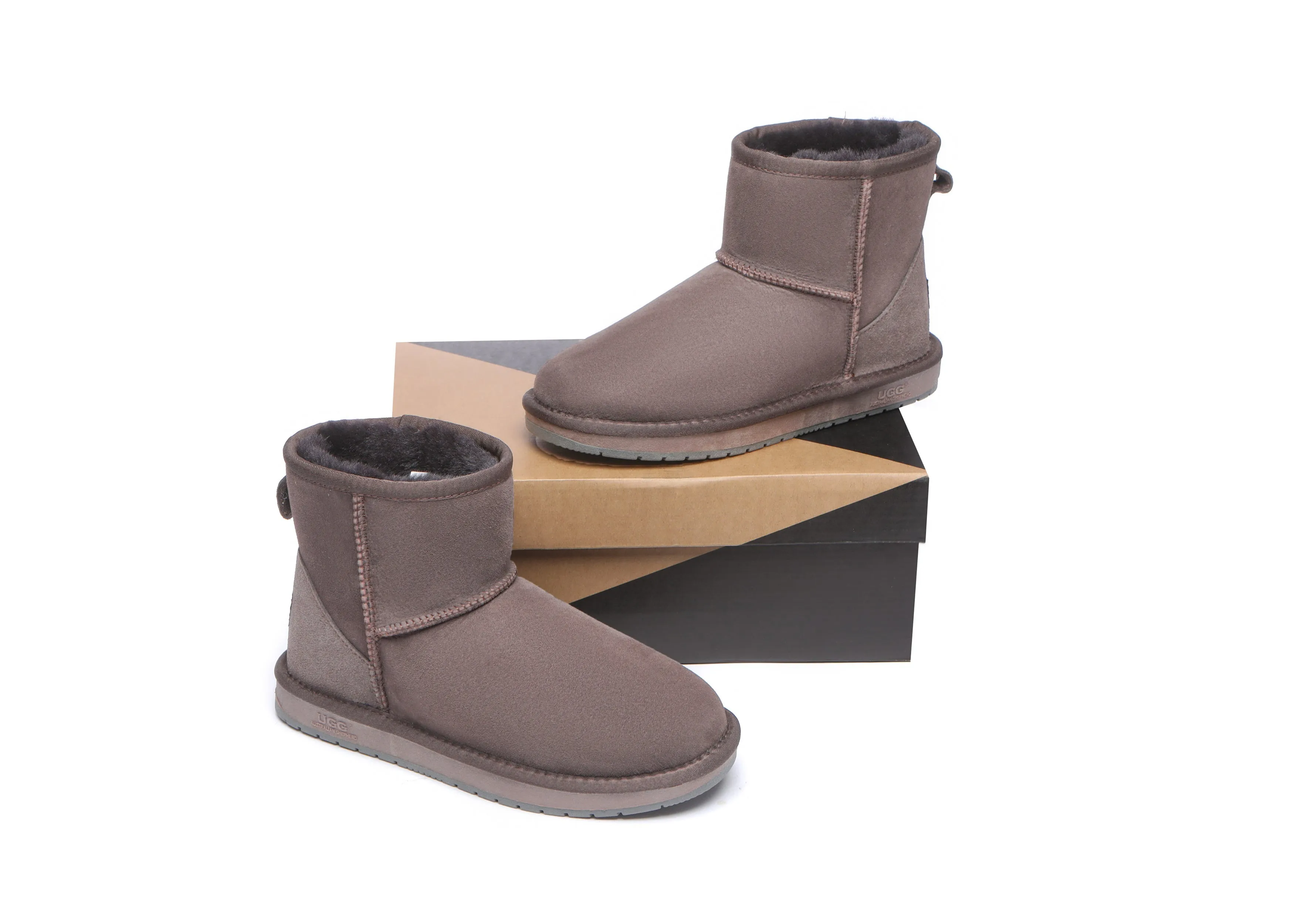 Unisex Double-Face Sheepskin Wool Mini Classic Boots