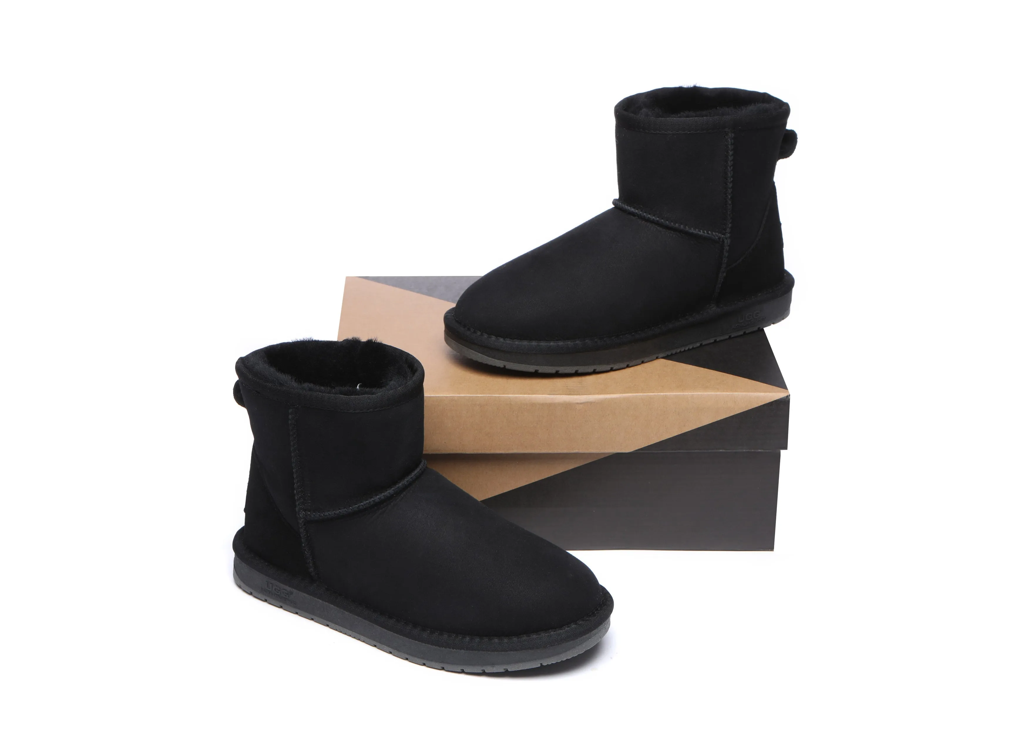 Unisex Double-Face Sheepskin Wool Mini Classic Boots