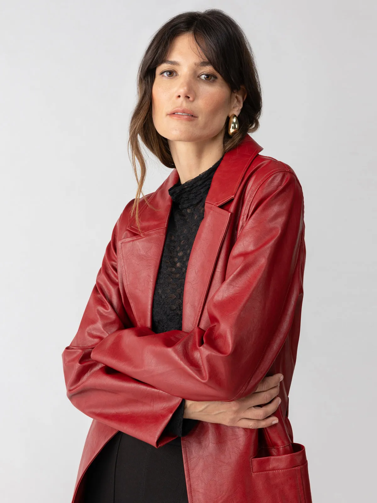 Vegan Leather Coat Garnet