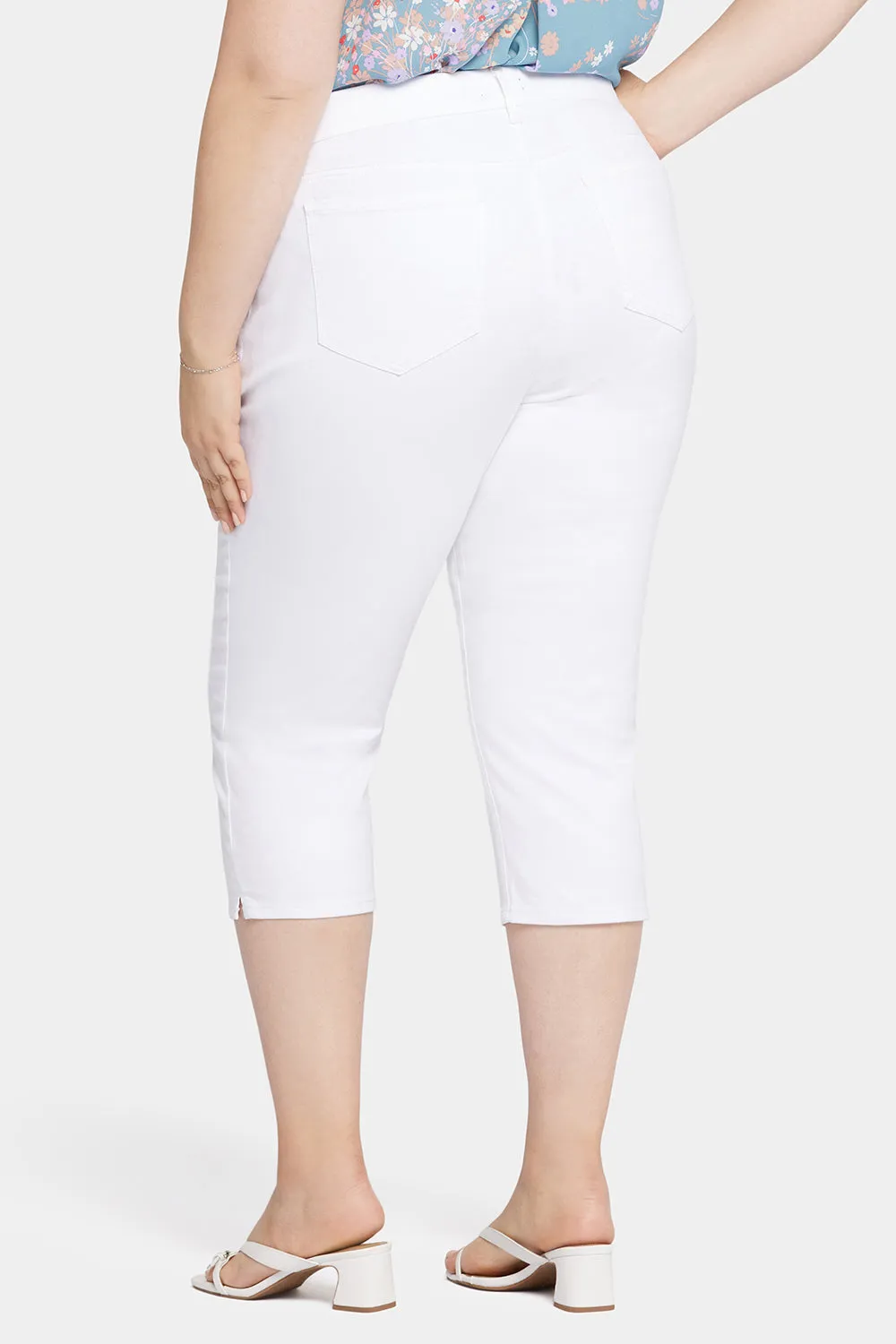 Waist-Match™ Slim Straight Crop Jeans In Plus Size - Optic White