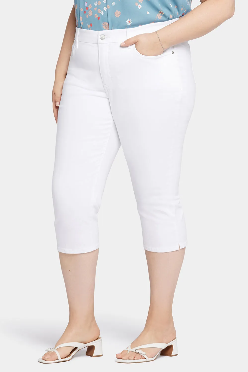 Waist-Match™ Slim Straight Crop Jeans In Plus Size - Optic White