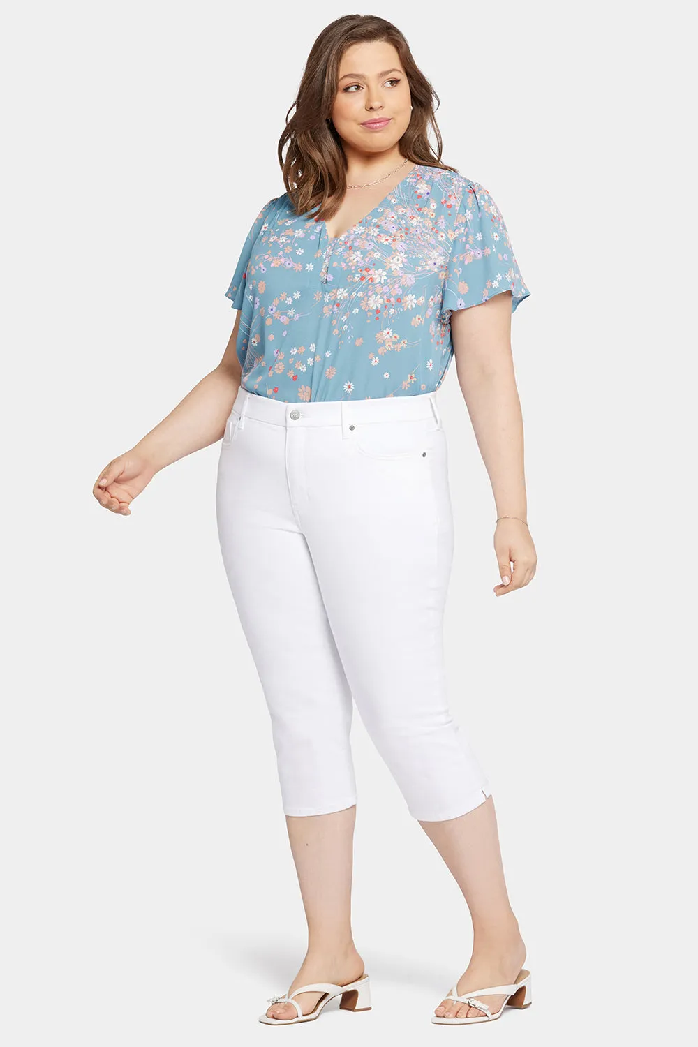 Waist-Match™ Slim Straight Crop Jeans In Plus Size - Optic White