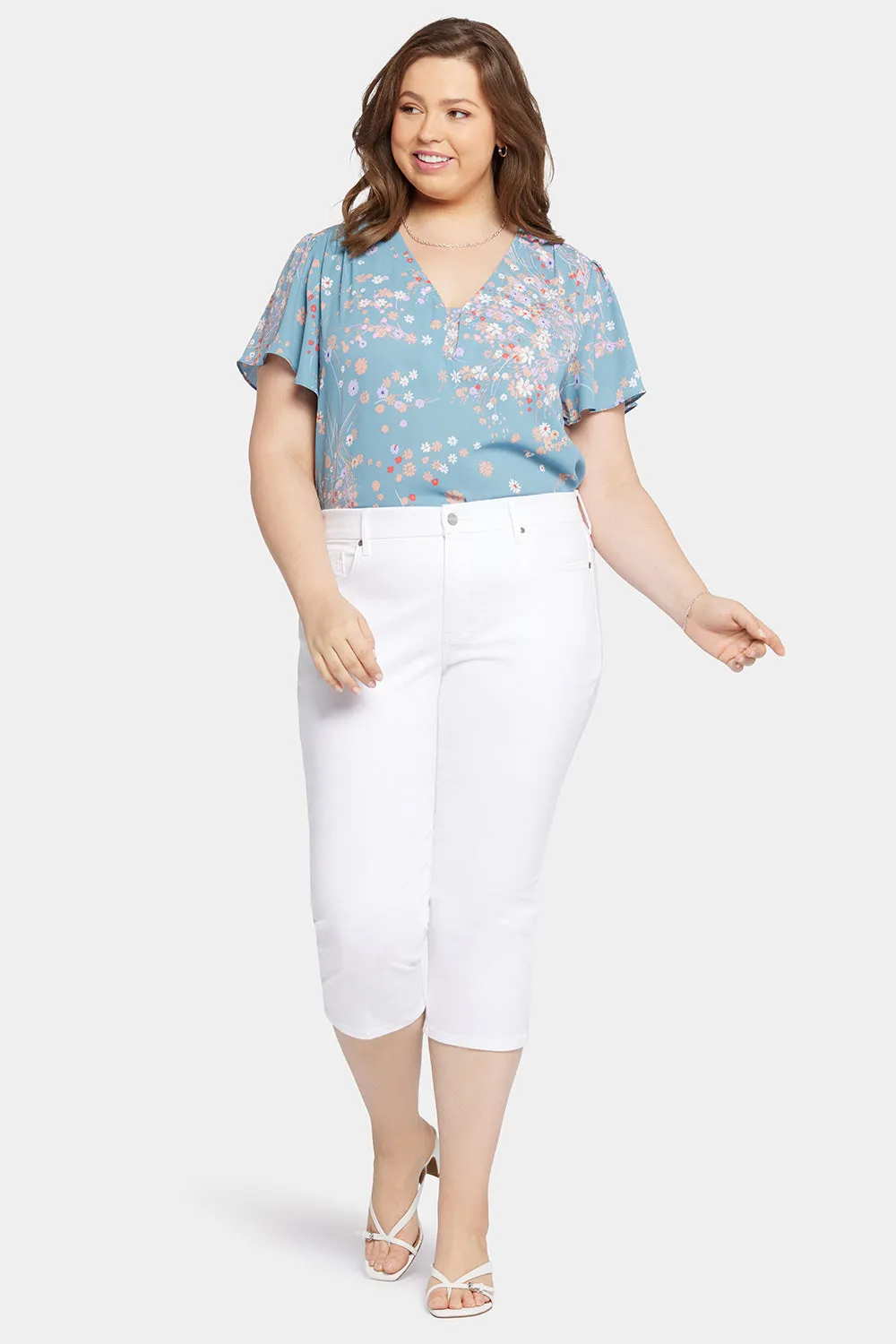 Waist-Match™ Slim Straight Crop Jeans In Plus Size - Optic White